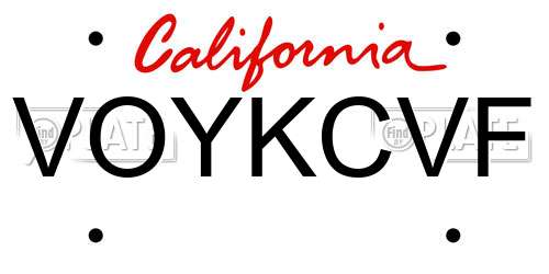 VOYKCVF California License Plate