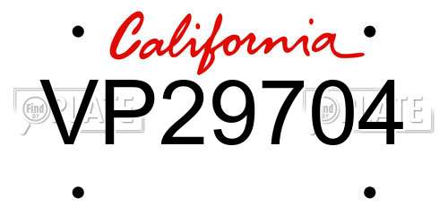 VP29704 California License Plate
