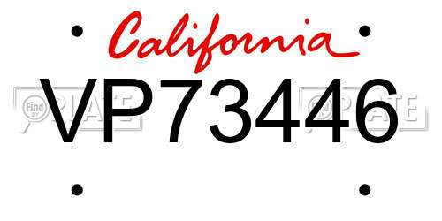 VP73446 California License Plate