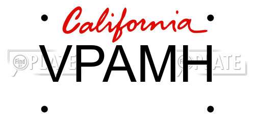VPAMH California License Plate