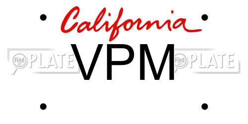 VPM California License Plate