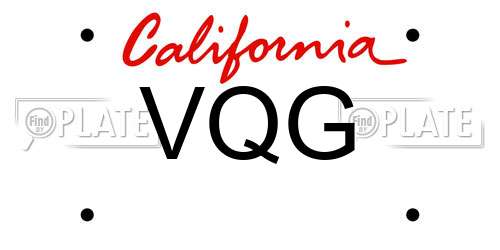 VQG California License Plate