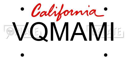 VQMAMI California License Plate
