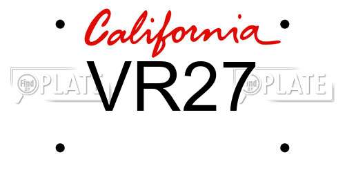 VR27 California License Plate