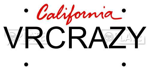 VRCRAZY California License Plate