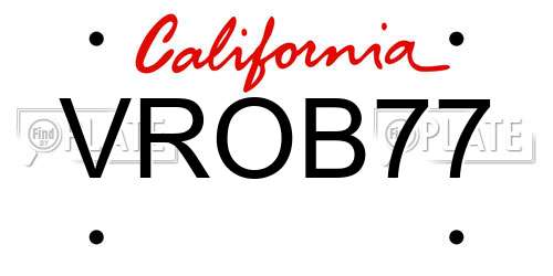 VROB77 California License Plate
