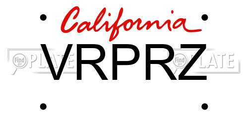 VRPRZ California License Plate
