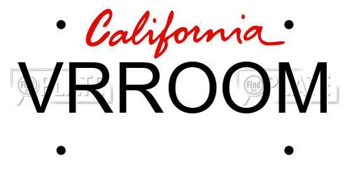 VRROOM California License Plate