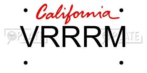 VRRRM California License Plate