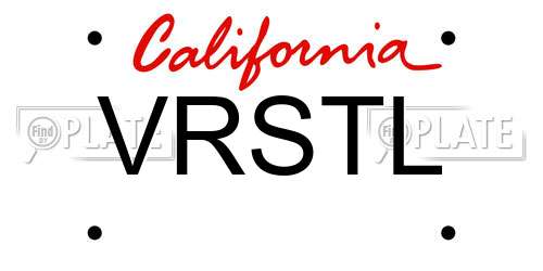 VRSTL California License Plate