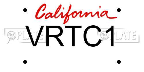 VRTC1 California License Plate