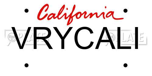 VRYCALI California License Plate