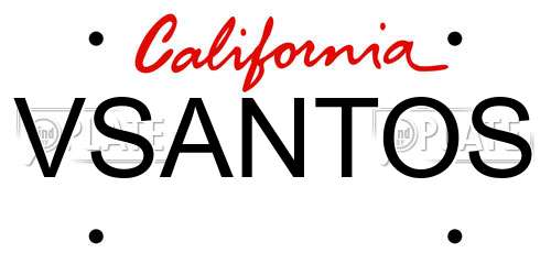 VSANTOS California License Plate