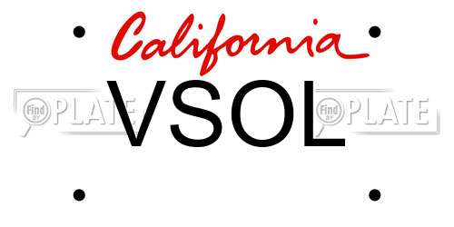 VSOL California License Plate