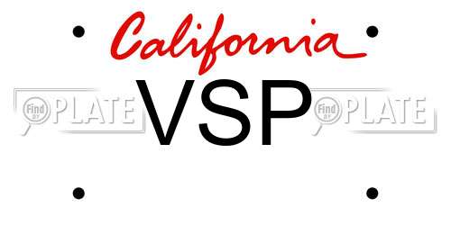 VSP California License Plate