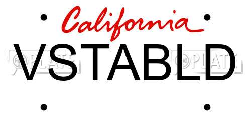 VSTABLD California License Plate