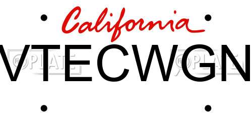 VTECWGN California License Plate