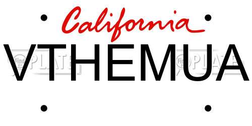 VTHEMUA California License Plate