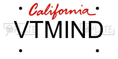 VTMIND California License Plate