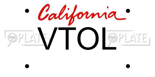 VTOL California License Plate