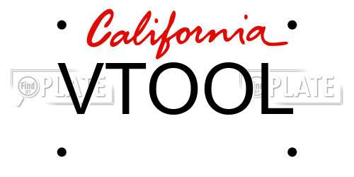 VTOOL California License Plate