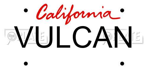 VULCAN California License Plate