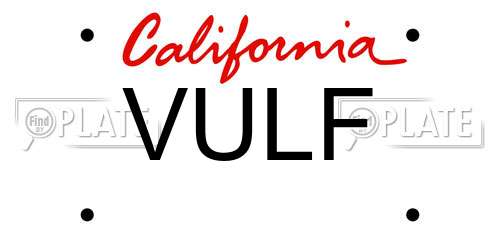 VULF California License Plate
