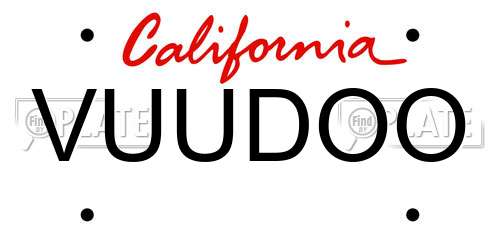 VUUDOO California License Plate
