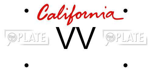 VV California License Plate