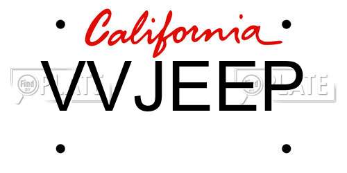VVJEEP California License Plate