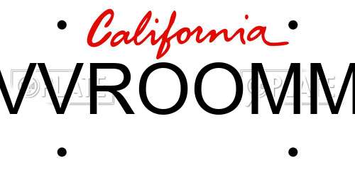 VVROOMM California License Plate