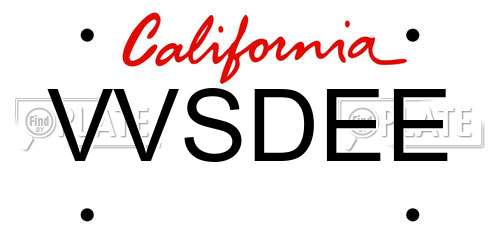 VVSDEE California License Plate