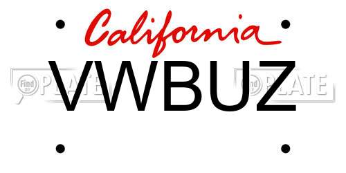 VWBUZ California License Plate