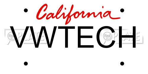 VWTECH California License Plate