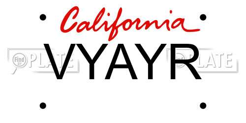 VYAYR California License Plate
