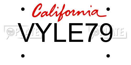 VYLE79 California License Plate