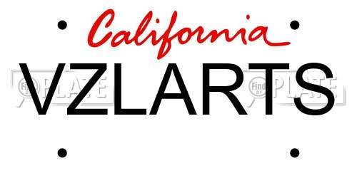 VZLARTS California License Plate