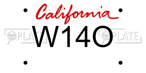 W14O California License Plate