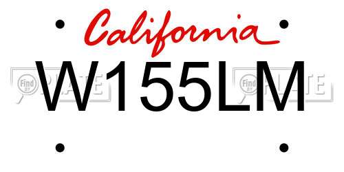 W155LM California License Plate