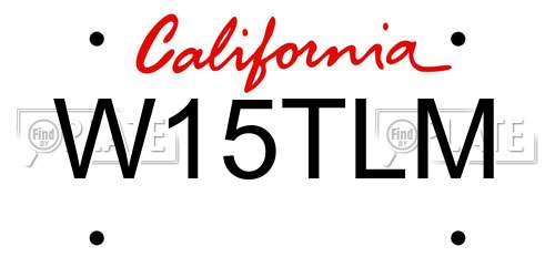 W15TLM California License Plate