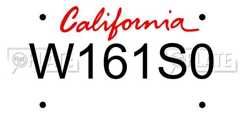 W161S0 California License Plate