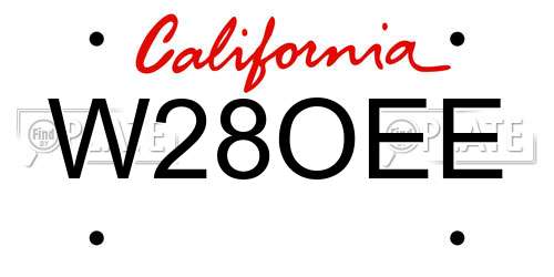 W28OEE California License Plate