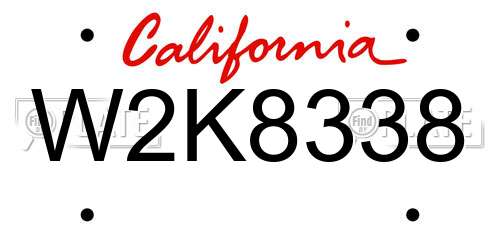 W2K8338 California License Plate