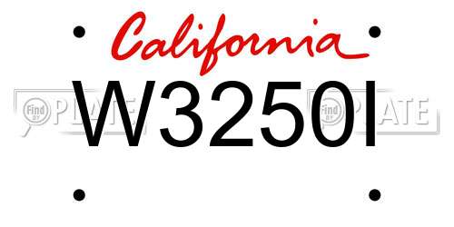 W3250I California License Plate
