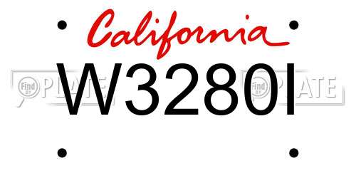 W3280I California License Plate