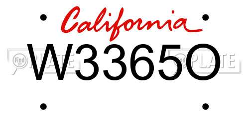 W3365O California License Plate