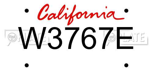 W3767E California License Plate