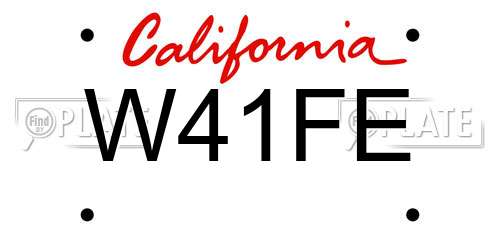 W41FE California License Plate