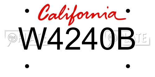 W4240B California License Plate