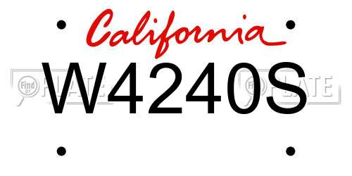 W4240S California License Plate